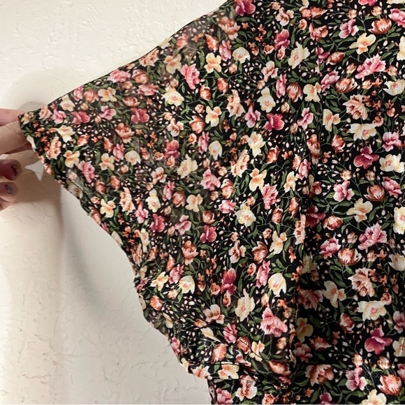 LULU’S Always Inspired Black Floral Print Mock Neck Tiered Mini Dress - Picture 7 of 14